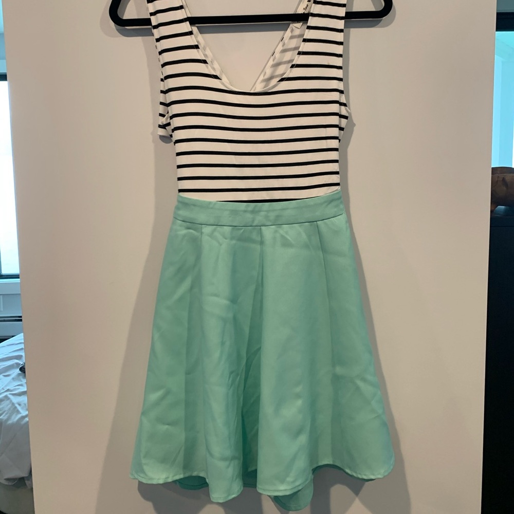 Stripped and Teal Dress